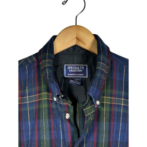 Specialty Collection Button Down Shirt Men M Authentic Classic Button Plaid VTG - Picture 2 of 6
